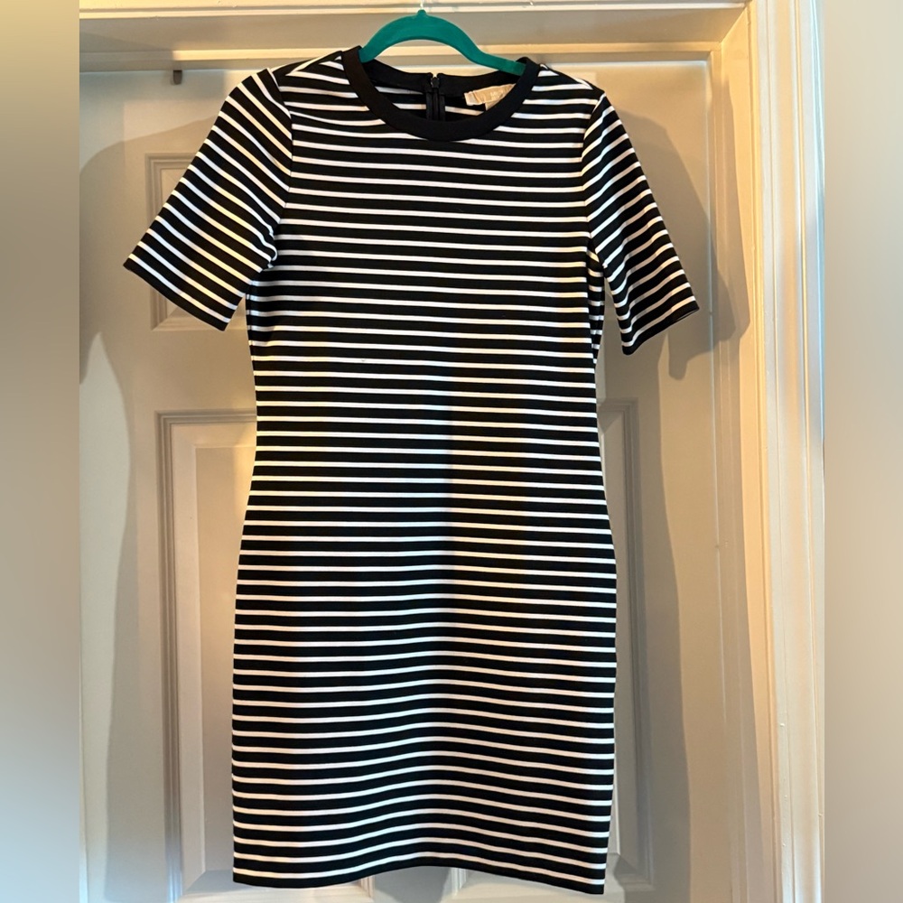 Calvin Klein Black and White Sheath Mini Dress